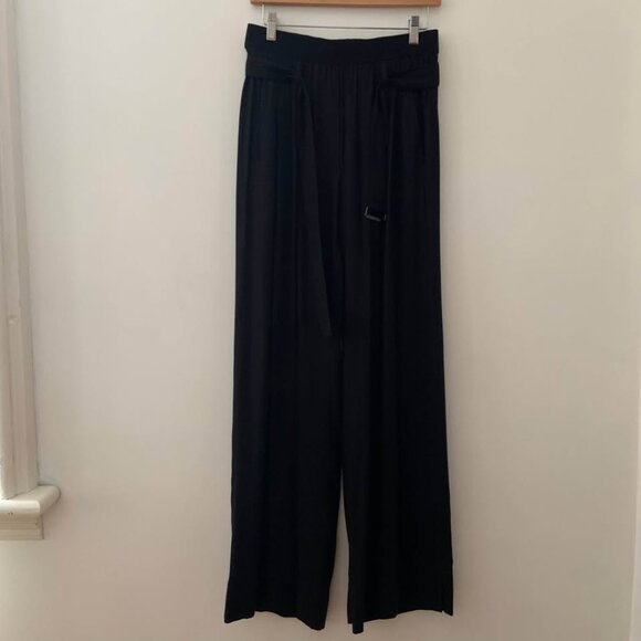 NWT Ann Demeulemeester Black Wide Leg Trousers - Picture 1 of 5